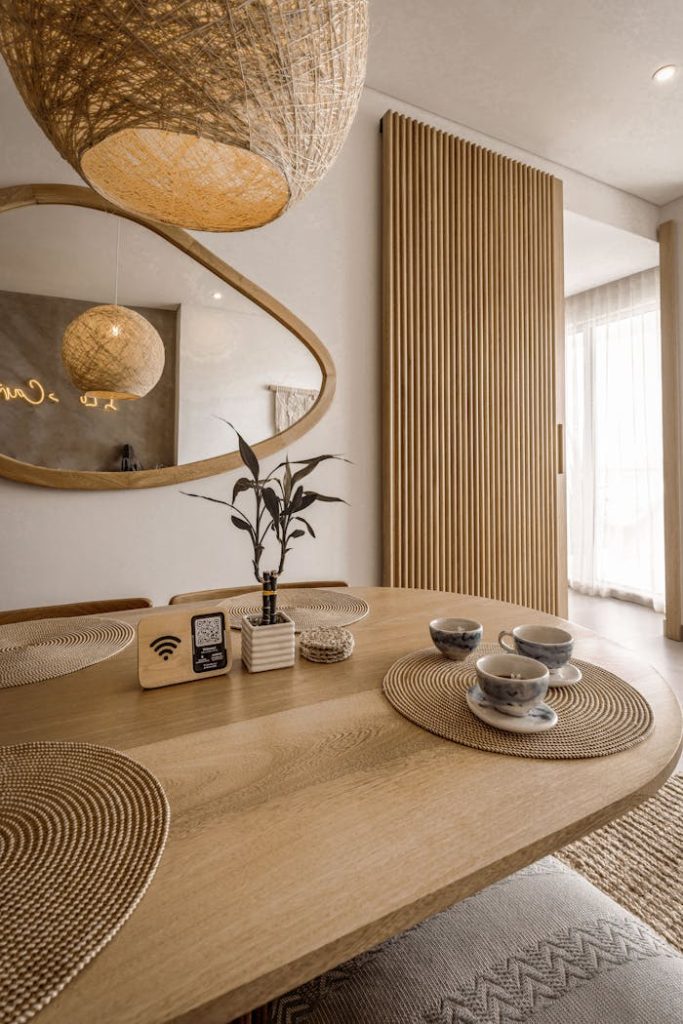 pexels photo 29559675 5 Stylish Scandinavian-inspired dining room interior with modern decor elements.